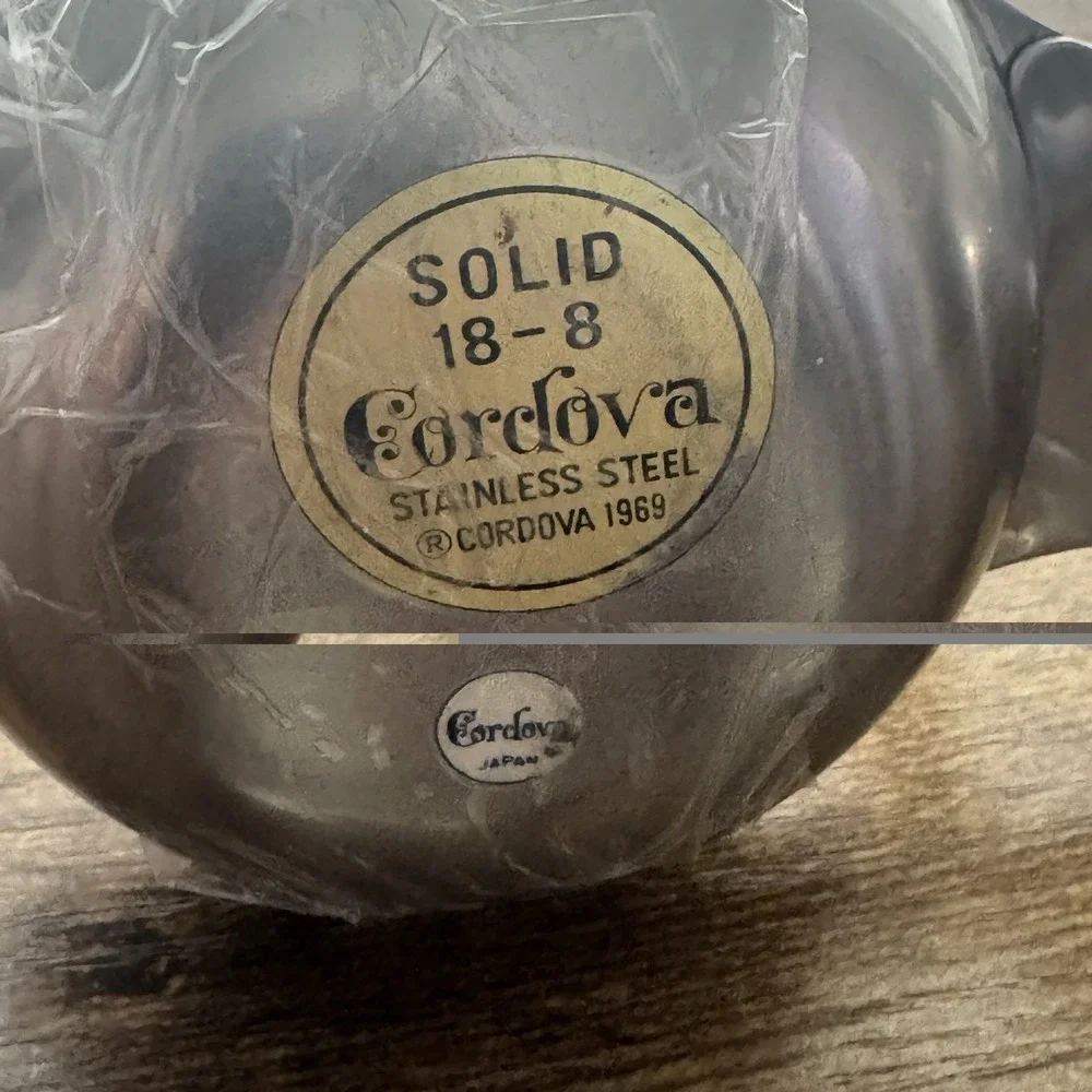 Vintage 1969 Cordova 18-8 Stainless‎ Steel Salt Pepper / Condiment Set